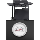 thumbnail of aro Barbecue a gas con 3 bruciatori principali, area cottura 53 × 33 cm, tavolino laterale, con ruote, acciaio, nero