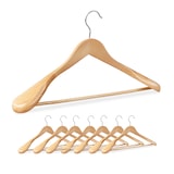 thumbnail of Relaxdays Anzug Kleiderbügel, 8er Set, breite Schulter, Hosenstange, für Jacke, Hemd, Hose, Holzkleiderbügel, natur
