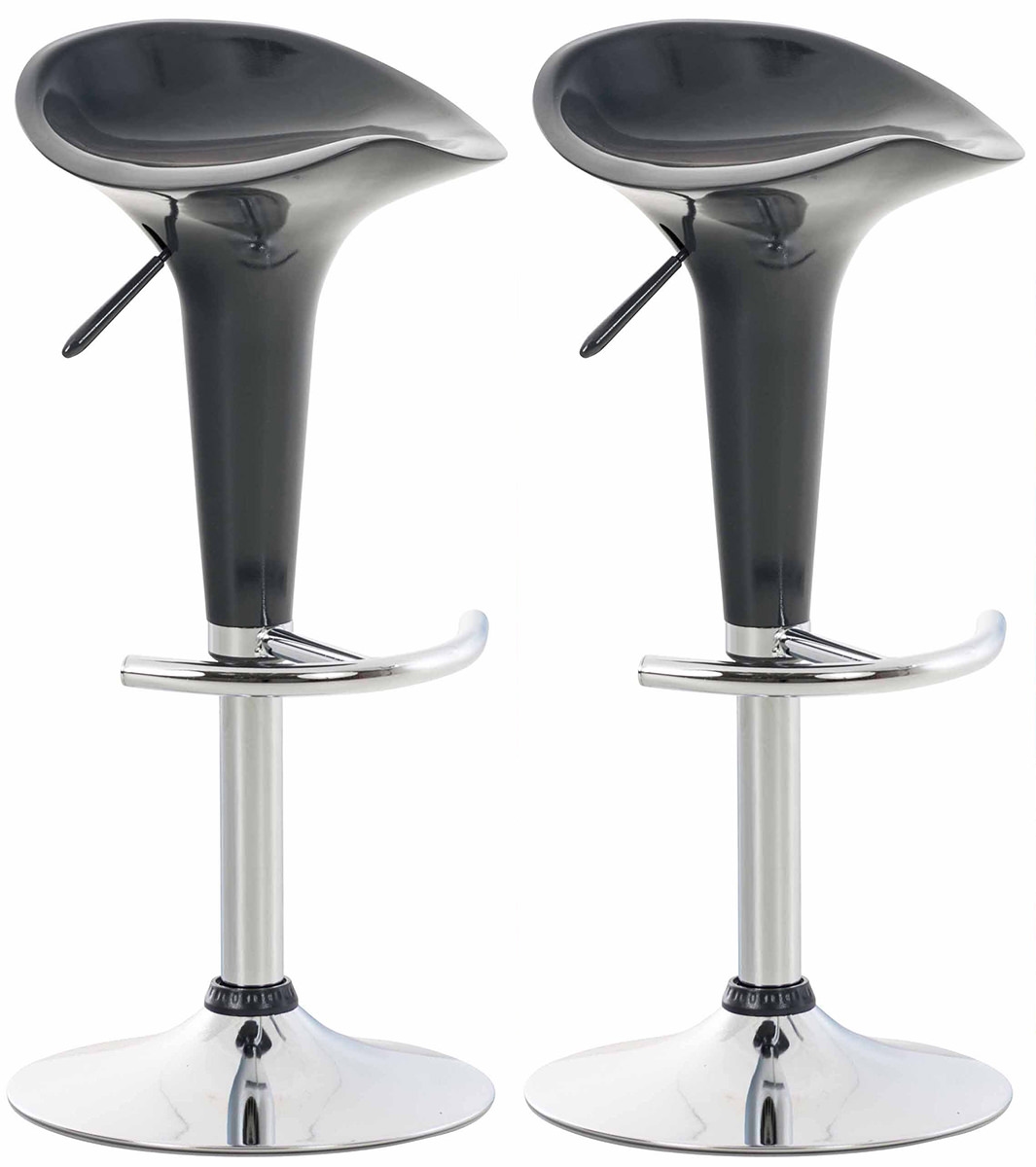 Proregal CHEFGASTRO 2er Set Barhocker RIVIERA HxBxT 87x37x37cm Kunststoff Grau Barstuhl Drehstuhl