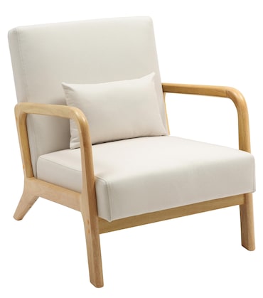 Sillón Hibbing con tapizado de tela Crema