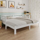 thumbnail of Herzförmiges Tagesbett Kiefer Massivholz 180x200 ausziehbar mit 2 Schlafplätzen, multifunktional als Sofa und Bett, Weiß