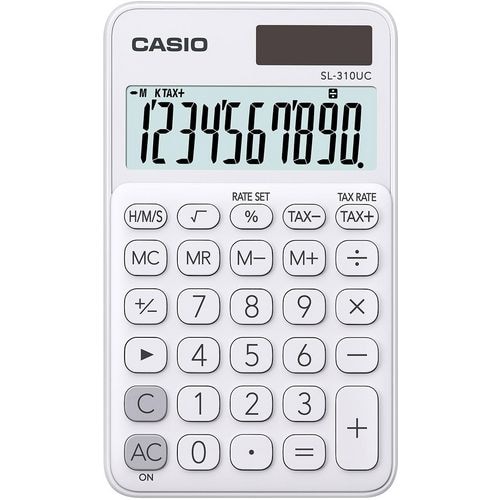 Casio SL-310UC-WE Calculadora de bolsillo Estuche Simple Calculadora Blanca
