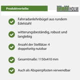 thumbnail of 2 x Fahrradanlehnbügel 115 x 41 cm Edelstahl Ø 49 mm grau