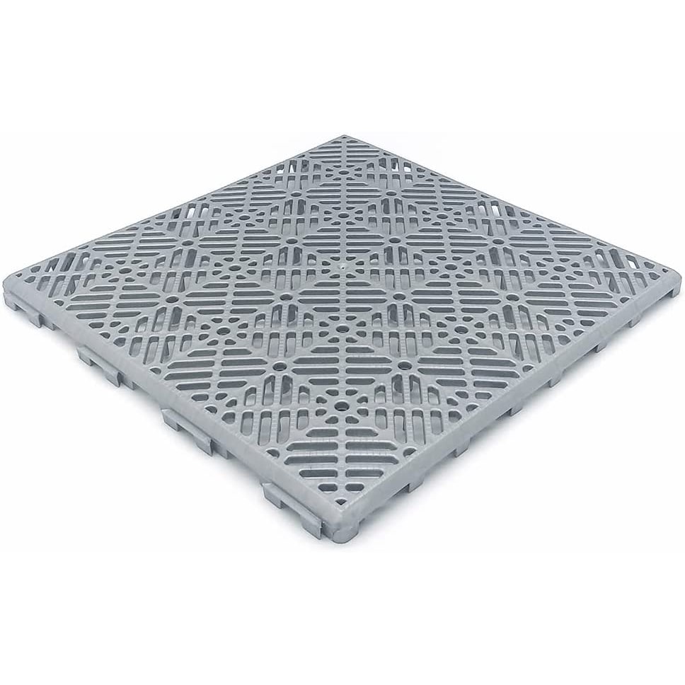 Pack Ahorro 100 Losetas Antihumedad Ventiladas 30x30x1,5cm - Polipropileno - Gris Aluminio