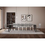 thumbnail of Ausziehbare Konsole 90x40/300 cm Flame Evolution Cement Anthrazitrahmen