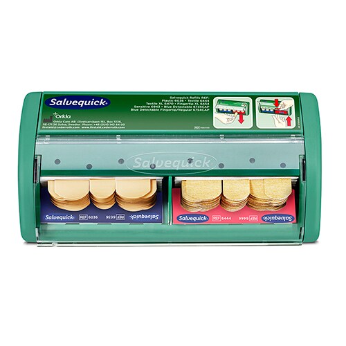 20x Cederroth Salvequick, Pflasterspender 11,4 cm x 22,6 cm x 5,4 cm grün