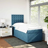 thumbnail of vidaXL Boxspringbett mit Matratze Blau 90x190 cm Samt