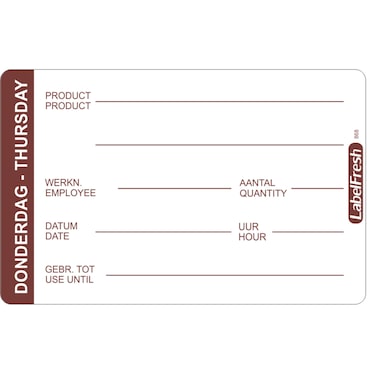 Labelfresh Etiquette HACCP 70 x 45 mm jeudi x 500