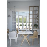 thumbnail of Resol VELA S Mesa Quadrada Interior, Exterior 90x90 Pé Vermelho - Tampo Vidro