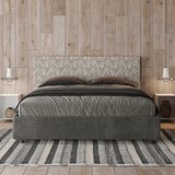 thumbnail of Letto con rete imbottito 160x210 tessuto Era 02 grigio Arla