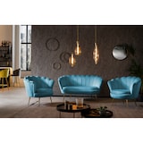 thumbnail of SalesFever Shell fauteuil | hoes velours stof | frame metaal goudkleurig | B 78 x D 76 x H 78,5 cm | blauw