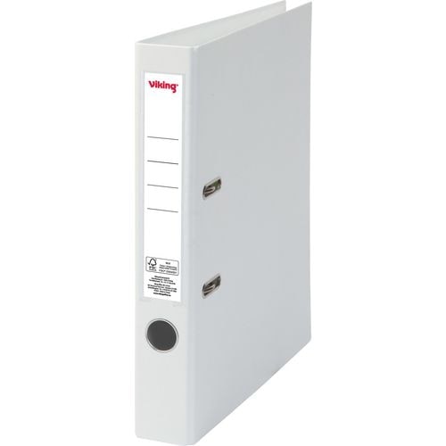 Viking Premium Ordner Schmal DIN A4 50 mm Weiß 2 Ringe Kunststoff Matt Hochformat