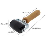 thumbnail of Tapeten-Nahtroller Andrückrolle glatt, 50mm Rollenbreite, Holzgriff, Verzinkter Stahl, Grau/Natur, 1 Stück