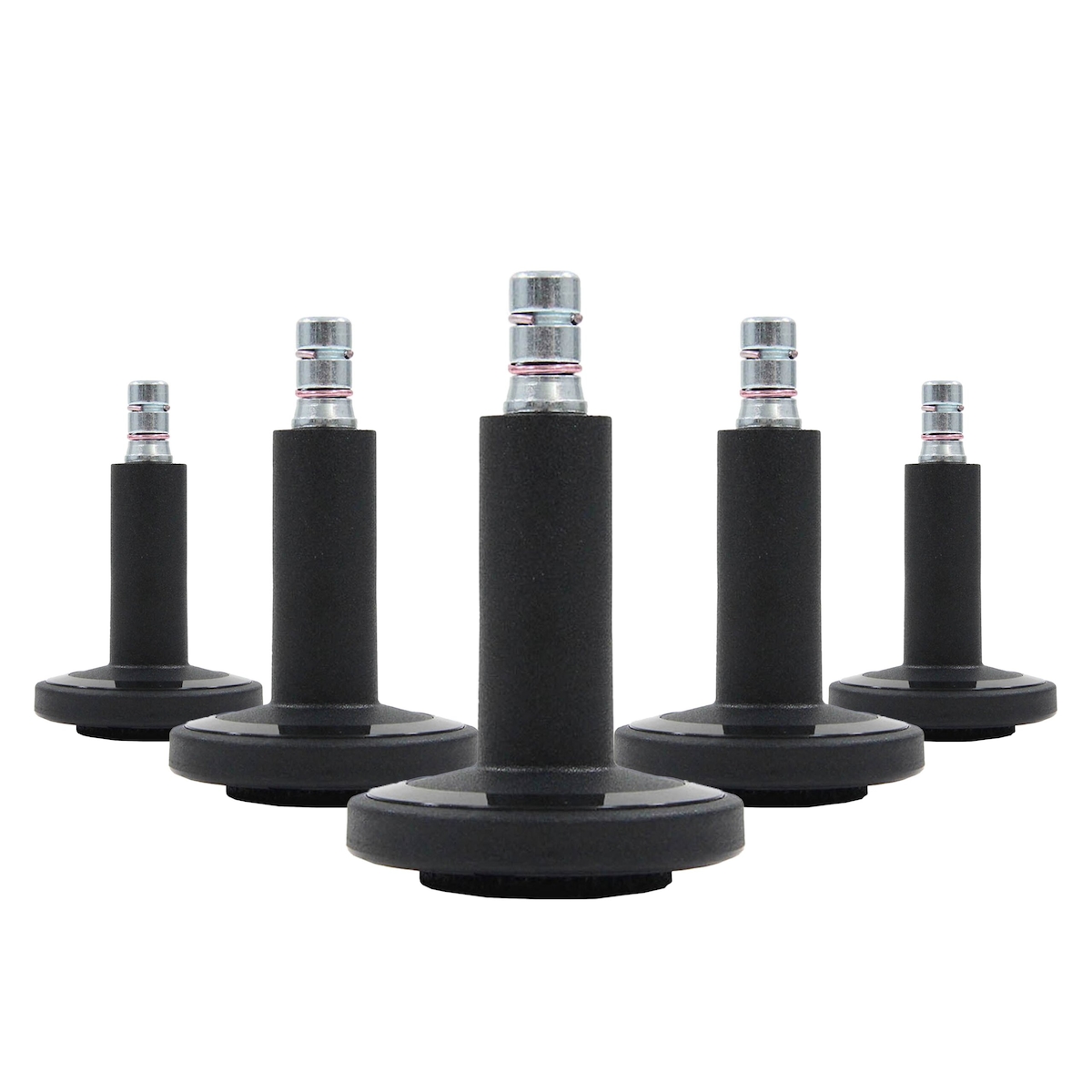 5x Bodengleiter STATO-M Stift 11 mm / 60 mm Standfüße mit Filz schwarz (5er Pack) hjh OFFICE