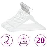 thumbnail of vidaXL 20-delige Kledinghangerset anti-slip hardhout wit