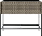 thumbnail of vidaXL Hochbeete mit Ablage 2 Stk. Grau 90x40x75 cm Poly Rattan