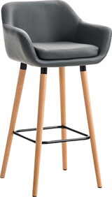 thumbnail of Décoshop26 - Barhocker x1 skandinavisches Design graues PVC Holzgestell Metallfußstütze 10_0006136