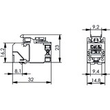 thumbnail of Telegärtner AMJ-SL Modul CAT 6A T568B, extrakurz, Doppelpack (VPE 2)