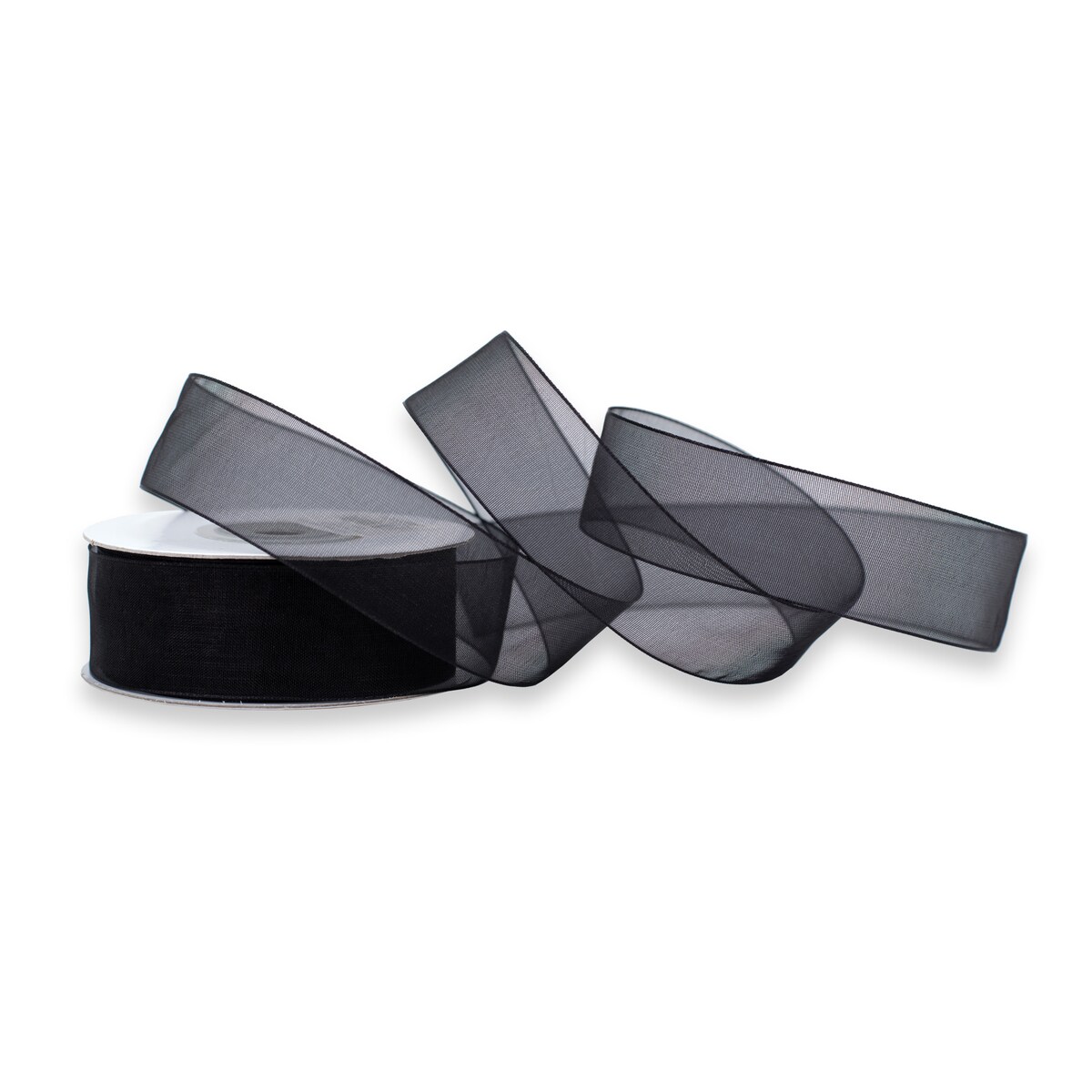 Creativery 25mm Organzaband 25m Chiffonband Schleifenband Geschenkband Deko Stoffband Schwarz