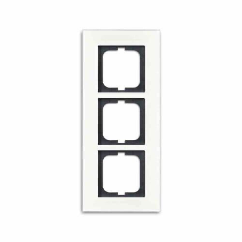 CARAT Rahmen, 3f, weiß, glänzend, Glas, geeignet für Geräteeinbaukanal, geeignet für Unterputz-Installation