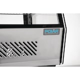 thumbnail of Vitrina refrigerada con 2 puertas, 2 estantes, acero inoxidable/cristal, 68.6x69.6x56.8 cm, refrigeración por aire, 160L, negra/plateada, Polar CD230