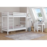 thumbnail of Etagenbett Massivholz Buche waschweiß 90x200 Stockbett mit wählbarem Zubehör V-60.17-09W Federleisten