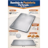 thumbnail of Lote de 4 Bandeja Perforada para Horno de Pastelería, Aluminio, 60x40 cm, para Panadería y Repostería