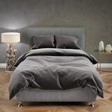 thumbnail of Teddyplüsch Winter Bettwäsche Schwarz Anthrazit 155x220cm 4 teilig Uni