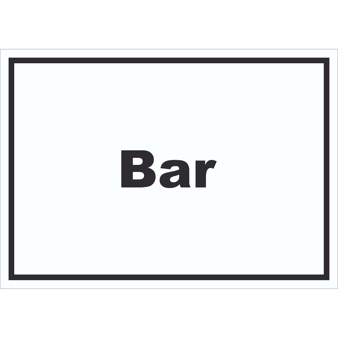 Bar Schild mit Text Pub Kneipe waagerecht A2 Rückseite selbstklebend