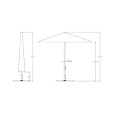 thumbnail of METRO PROFESSIONAL Parasol carré avec pied, aluminium, 3 x 3 m, hydrofuge, protection UV50+, hydrofuge, humus/platinum