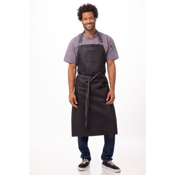 Chef Works® BOULDER Latzschürze extra groß, Schwarz Lila