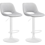thumbnail of Set de 2 Taburetes de bar Camden en terciopelo Gris claro/Metal blanco mate