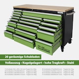 thumbnail of Werkstattwagen Deluxe XXL grün unbestückt 160x91 cm 20 Schubladen Werkbank Sideboard