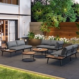 thumbnail of Merax tuinloungeset voor 5-6 personen, tuinmeubelen, eetset voor terras, balkon, tuin, binnen, buiten, eetset, 6-delig