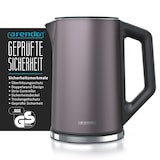 thumbnail of Arendo Wasserkocher 1,5 l 2200 W, Edelstahl, Doppelwand, Temperaturwahl 40 - 100°C mit Anzeige, vulkangrau