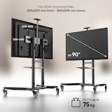 thumbnail of ONKRON Soporte TV con Ruedas y Altura Regulable para pantallas de 55 a 90", hasta 75 kg, VESA máx 800x600 mm, TS1871-B Negro
