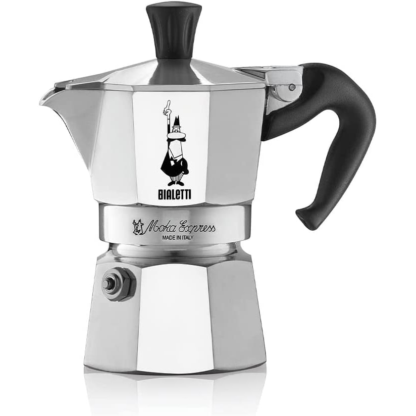 Bialetti Caffettiera Moka Express Alluminio, Argento, Capacità 1 Tazza