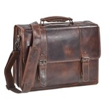 thumbnail of Greenburry Rugged Aktentasche Businesstasche Leder 41x30 cm braun