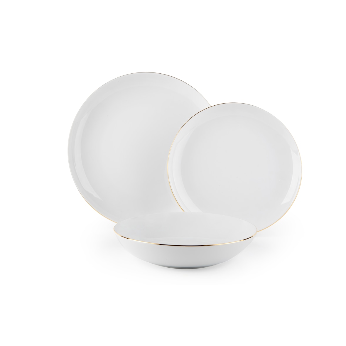 Excelsa servizio piatti 18 pezzi Gold porcellana bianco e oro