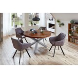 thumbnail of SAM® Esszimmertisch rund 140 cm Akazienholz Nussbaum Silber RUNA