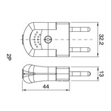 thumbnail of Fiche électrique plate noire me - 250Vac, 10A, IP20 | Trouvez la connectique électrique idéale
