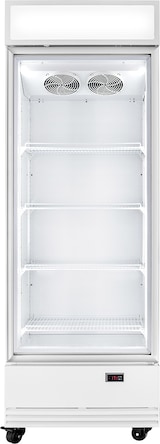 thumbnail of Frigorífico expositor de bebidas com painel iluminado, branco, porta de vidro, 218 x 75 x 74 cm, com fechadura, 570 L Vaiotec 11415