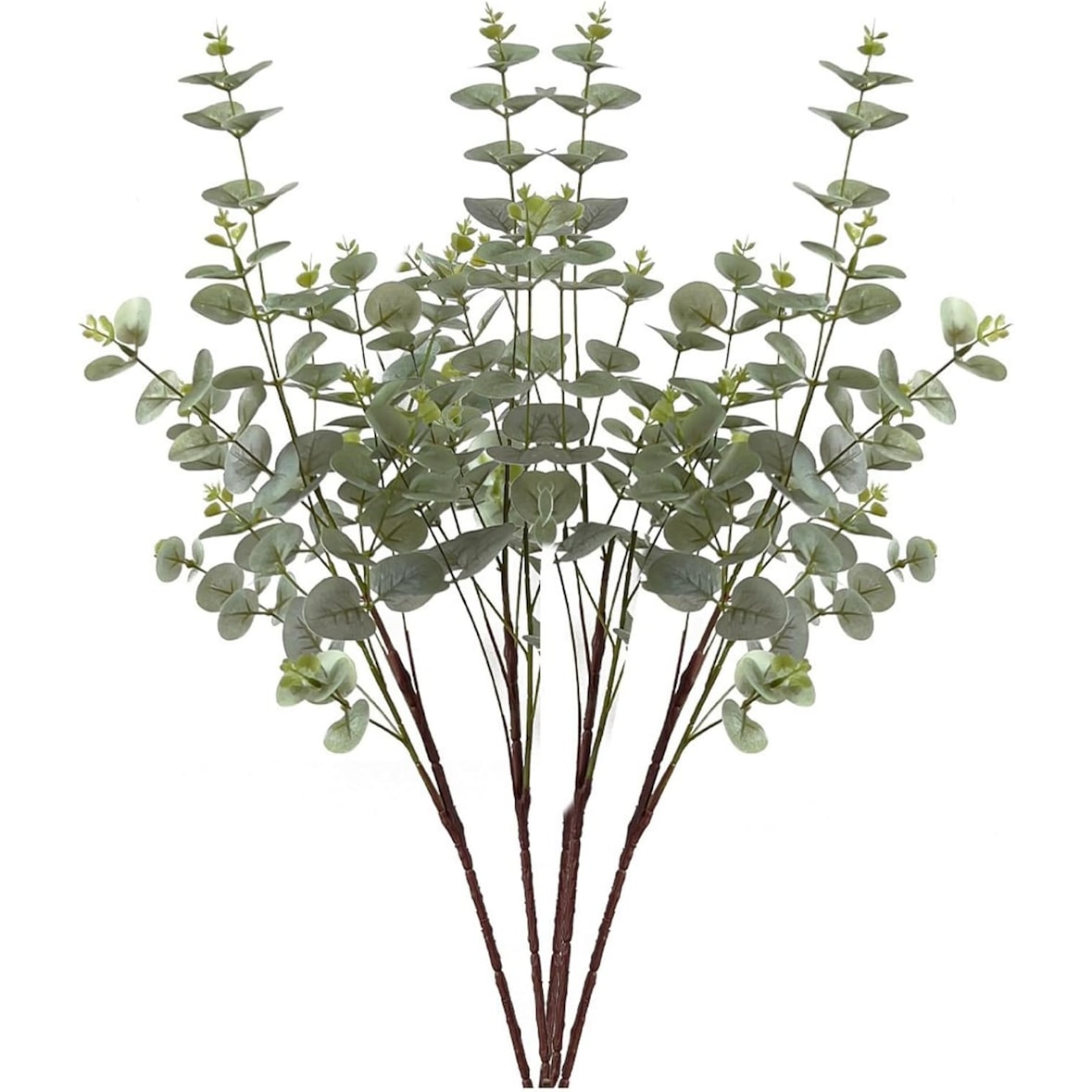 Layba Eucalipto Artificiale Verde Oliva 85 cm (3 pz) Serie Deco, Foglie Naturali, Steli Flessibili