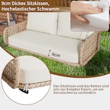 thumbnail of Merax PE-Rattan-Schaukel-Doppelsitz, Hängeschaukel für den Garten im Freien, mit Kissen und 2 Ketten, belastbar 320 kg, beige