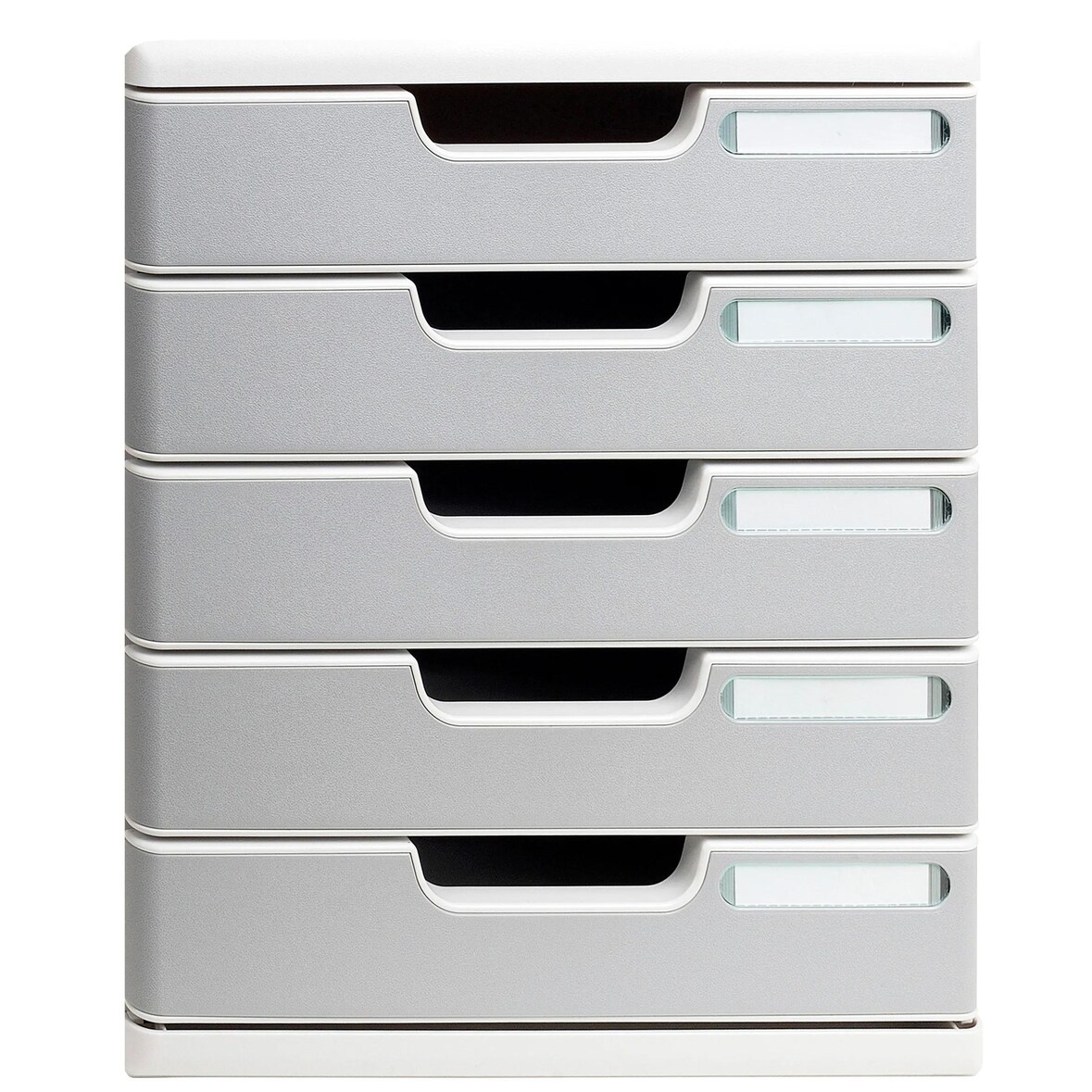 EXACOMPTA Caisson Modulo L28.8Xh32Xp35Cm 5 Tiroirs Gris Lumiere/Gris Granit