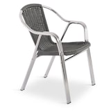 thumbnail of Bistrostuhl 20er-Set, Outdoor-Stapelstuhl mit Armlehnen, Polyrattan, in Dunkelgrau, stabiles Alugestell, Raburg Vita