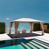 thumbnail of Gazebo Da Giardino 3x4 M Con Tende Laterali Richiudibili Struttura In Acciaio Robusto Copertura Impermeabile 180 g/m² 4 Teli Laterali Esterno Ecrù