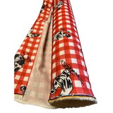 thumbnail of Rouleau de 30 mètres de tissu Burlington infroissable avec motifs poules et carreaux Vichy en ROUGE nappe restaurants guinguettes largeur 150 cm