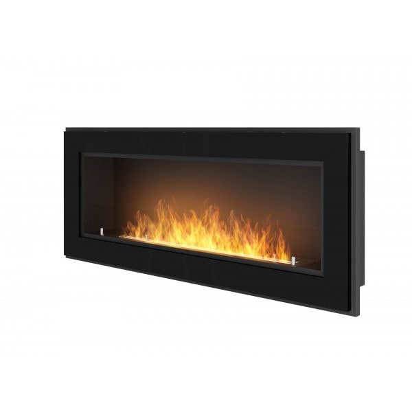 RAME 120 - Chimenea de bioetanol empotrada de pared - Negro - con cristal