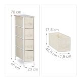 thumbnail of Relaxdays Regalsystem, 4 Stoff-Schubladen, universale Schubladenbox, Metall und Holz, HxBxT: 76 x 20 x 48 cm, beige